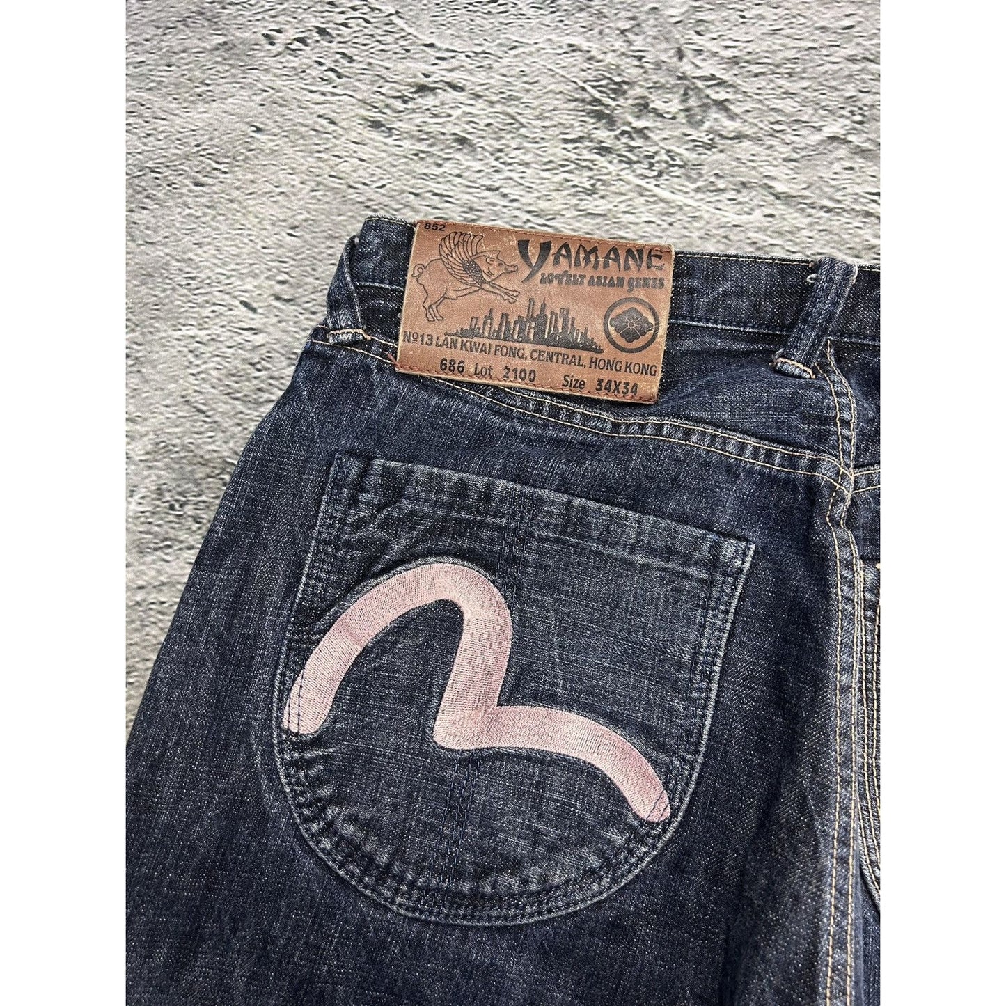 Evisu Yamane jeans vintage selvedge embroidery seagull Y2K