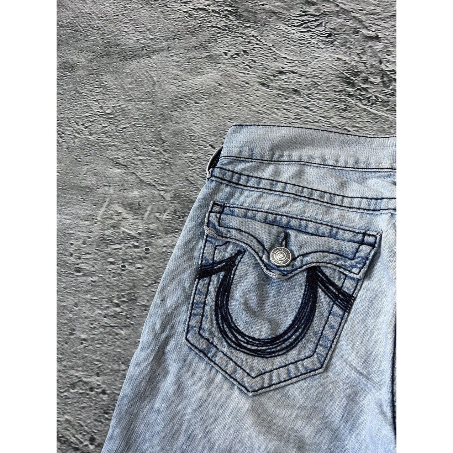 True Religion vintage baby blue jeans Ricky Rainbow