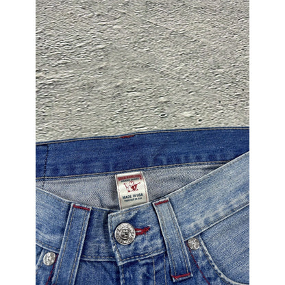 True Religion vintage blue jeans straight red logo Y2K