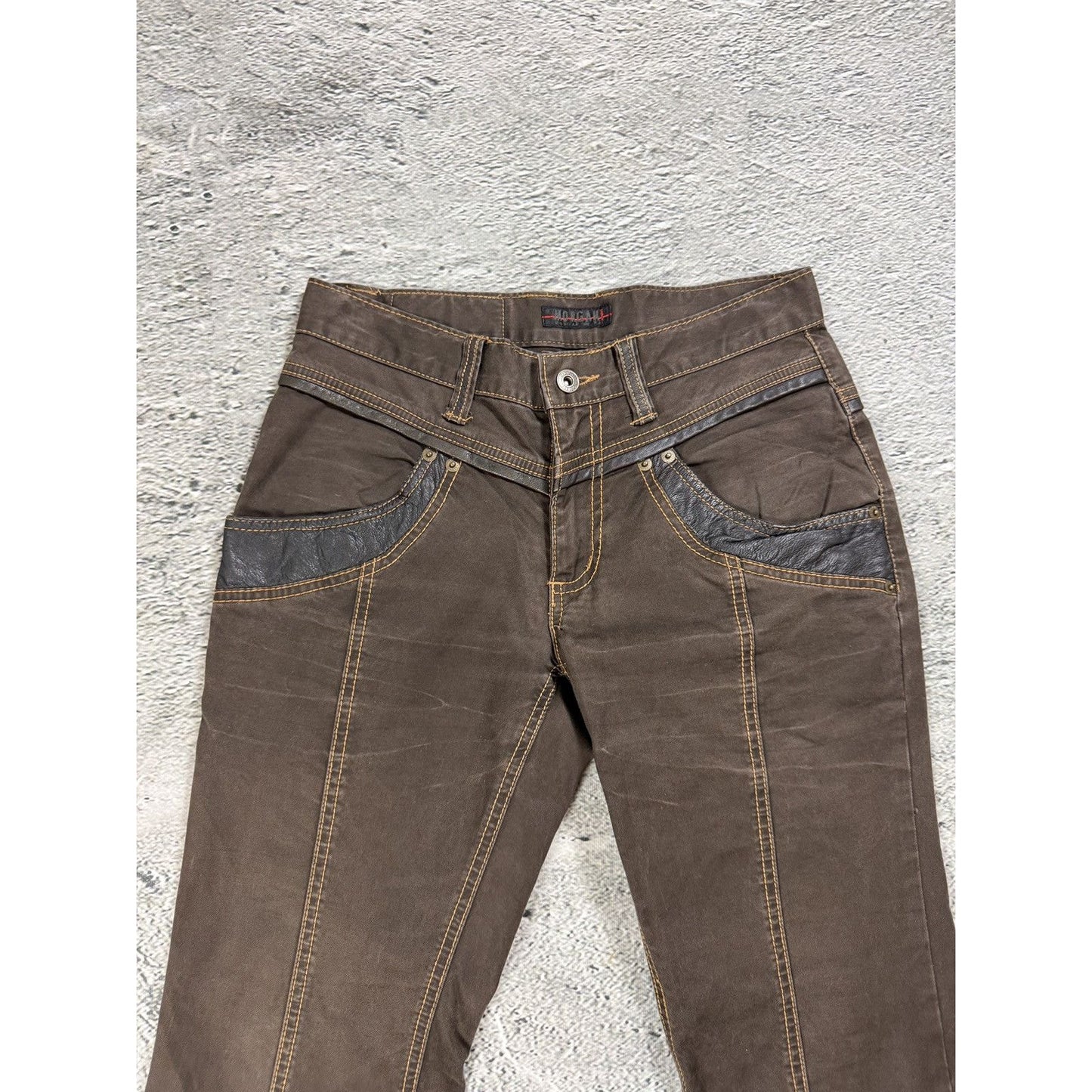 Morgan Homme Y2K jeans flared brown