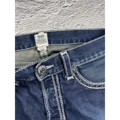 True Religion blue jeans white thick stitching Jack Big QT