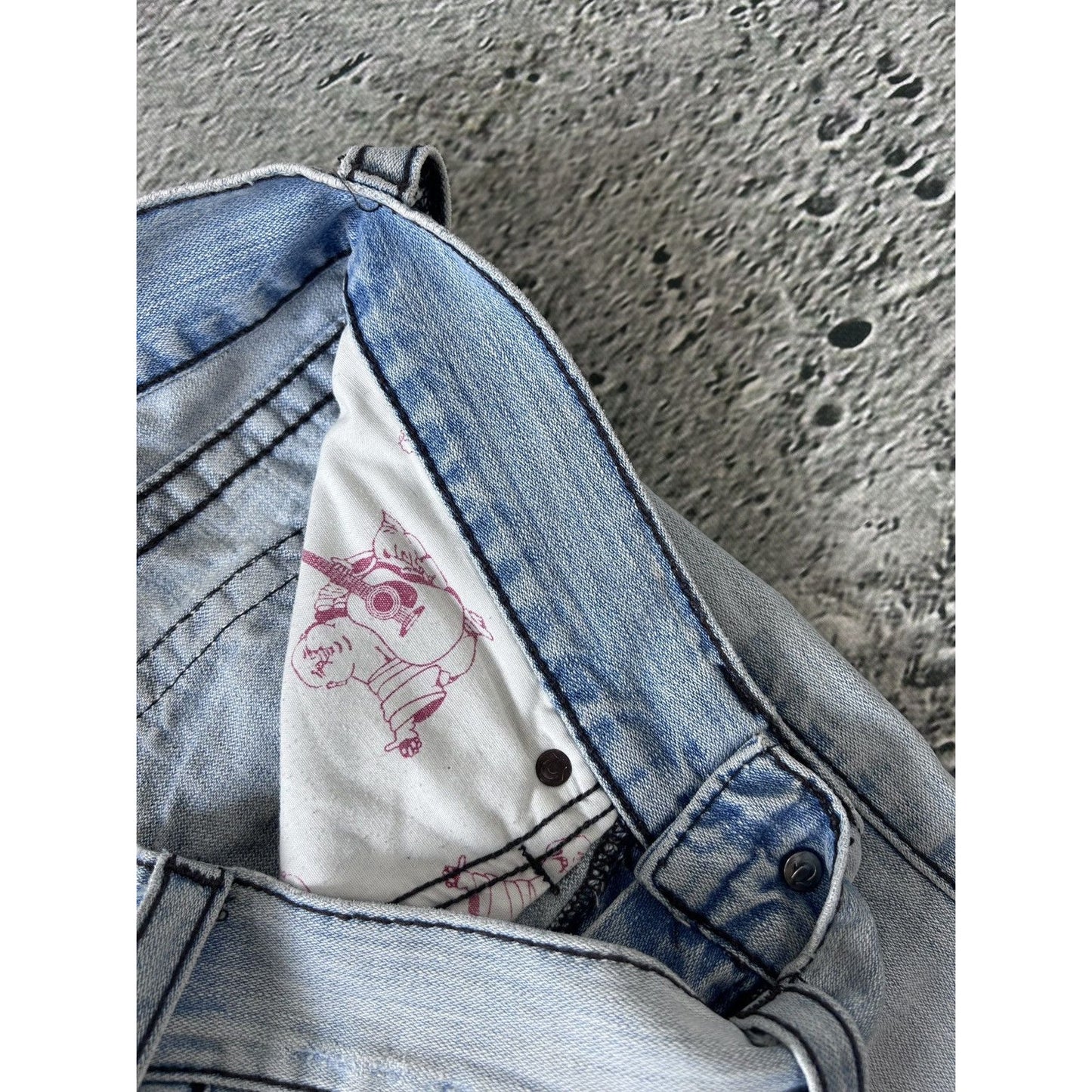 True Religion vintage baby blue jeans Ricky Rainbow