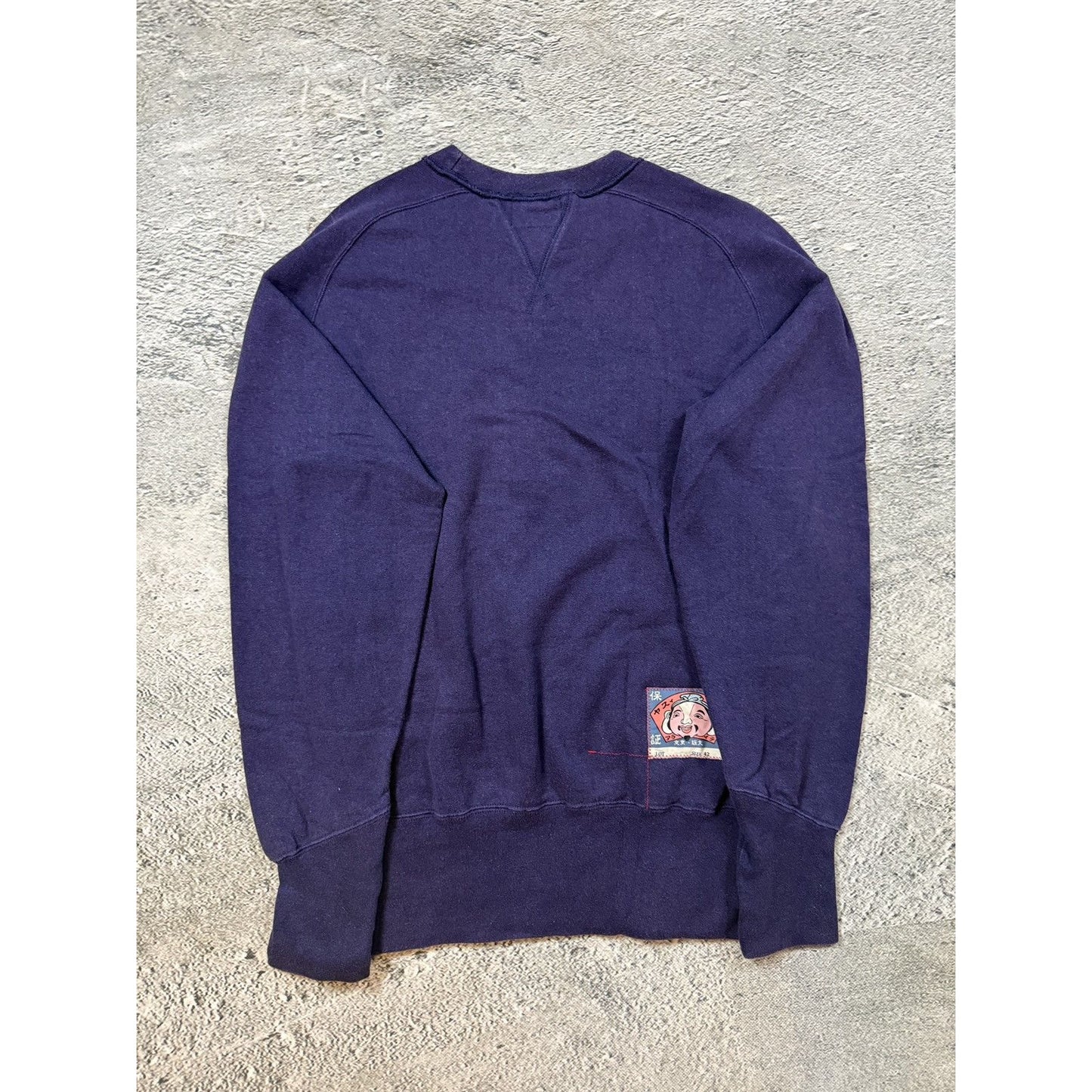 Evisu sweatshirt vintage navy big logo spell out white