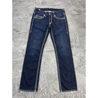 True Religion blue jeans white thick stitching Y2K Bobby