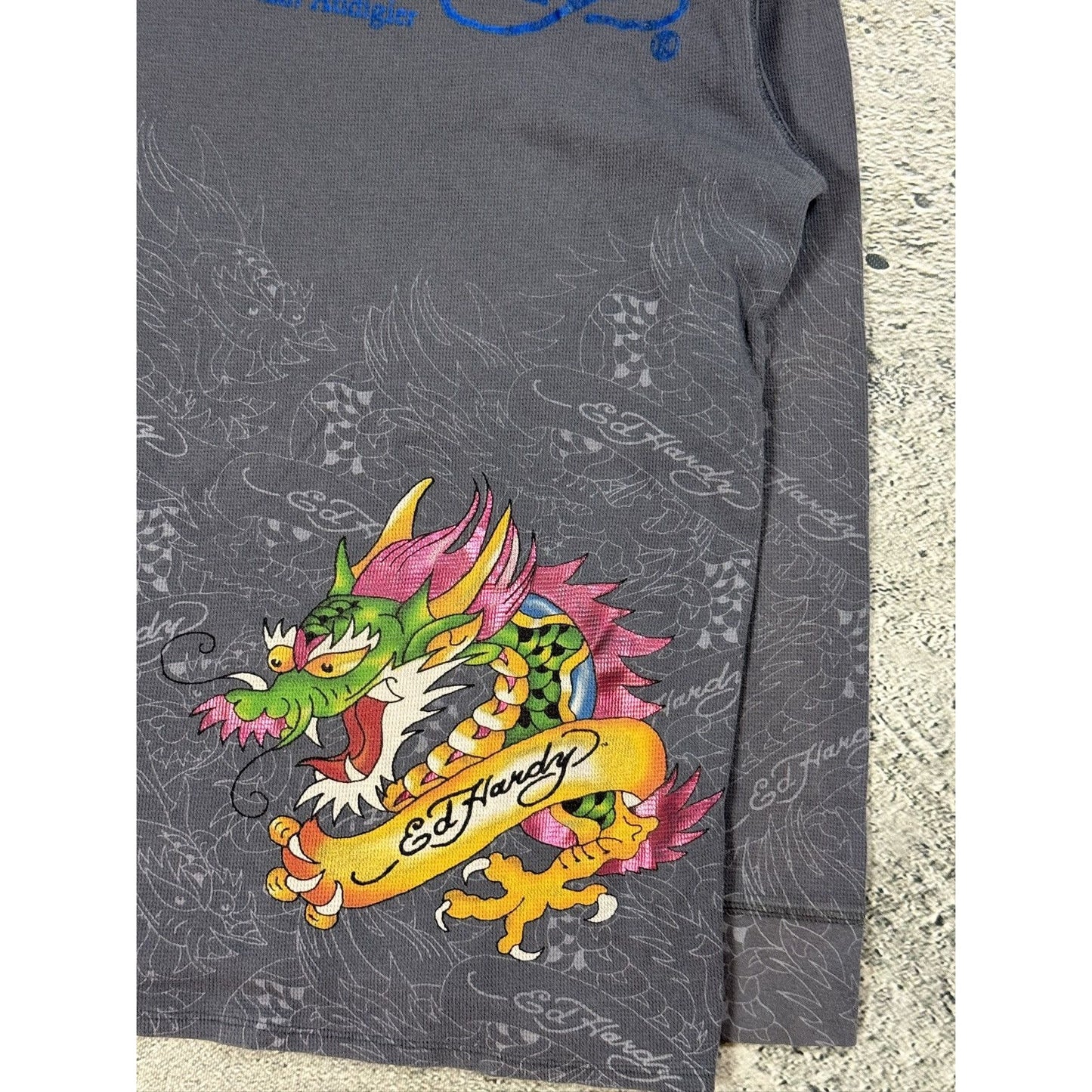 Ed Hardy Christian Audigier vintage grey longsleeve t-shirt