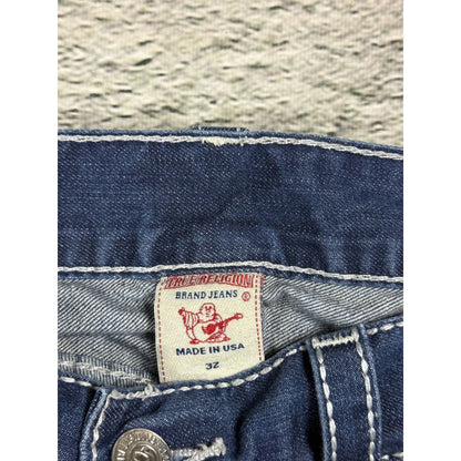 True Religion blue jeans white stitching Y2K bootcut