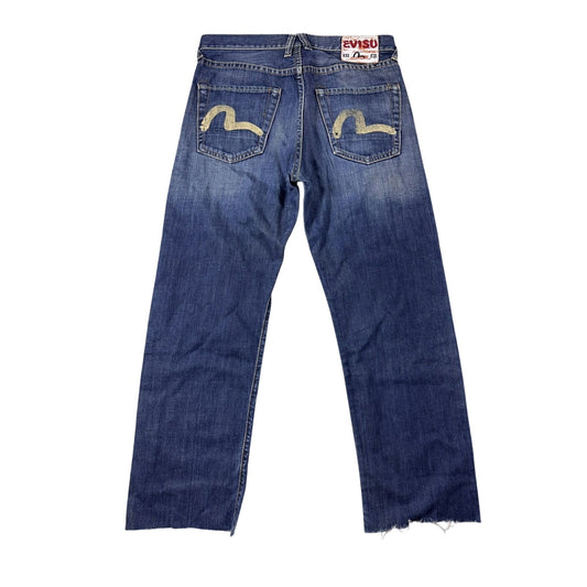 Evisu jeans vintage navy blue white seagulls EU ED