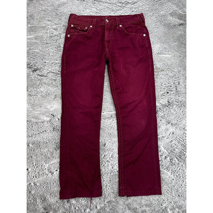 True Religion vintage jeans burgundy red straight Y2K