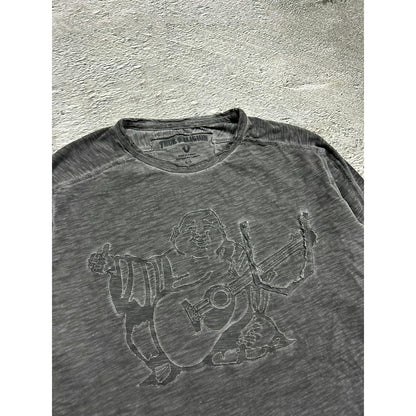 True Religion longsleeve T-shirt big logo buddha grey Y2K