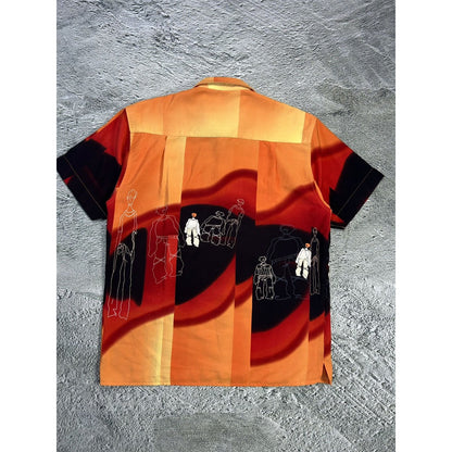 Golfers Crazy Hawaiian Shirt orange vintage Y2K