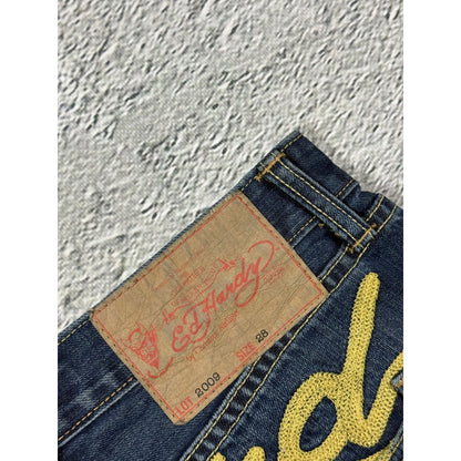 Ed Hardy vintage jeans tigers embroidered big logo pants