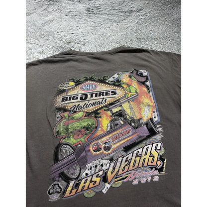 Vintage trashed t-shirt Anvil Las Vegas Big O Tires 2012