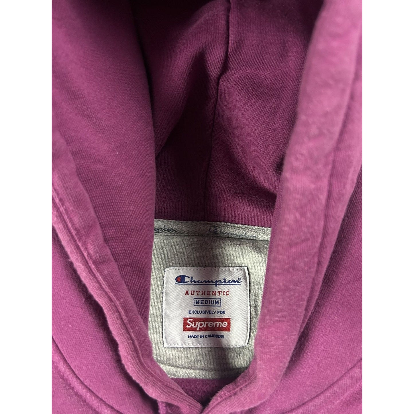 Supreme Champion Tag Hoodie purple
