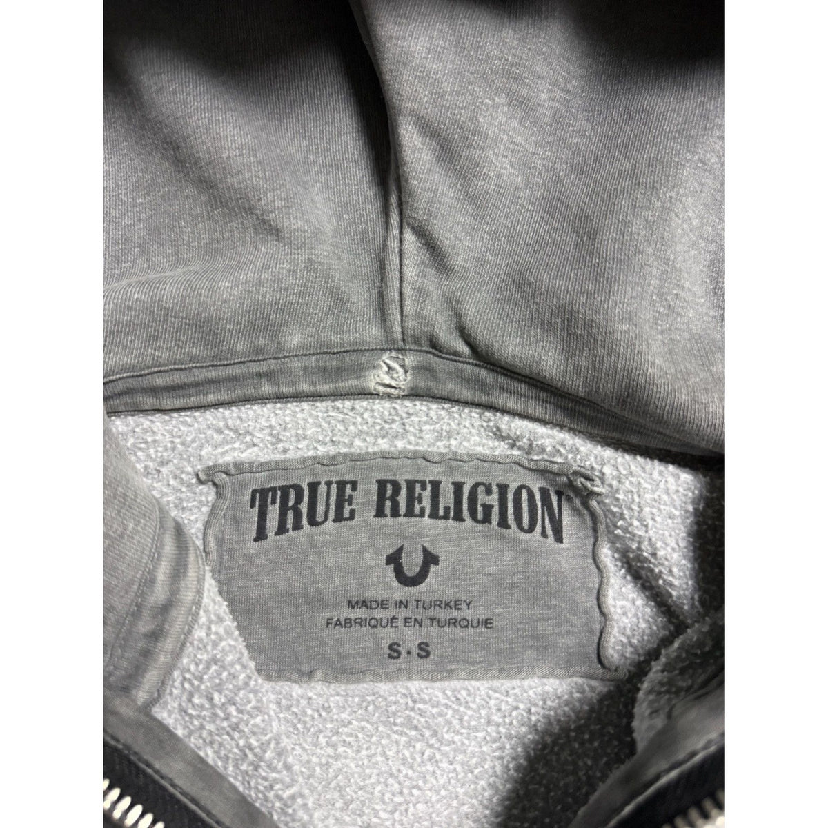 True Religion zip hoodie vintage skull rhinestones