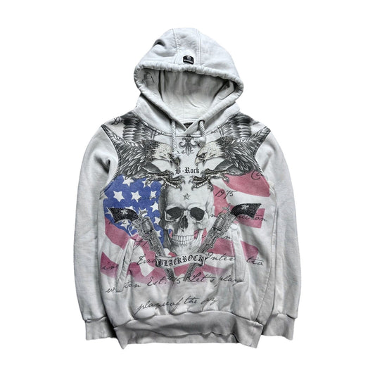 Y2K vintage hoodie white big logo opium skull