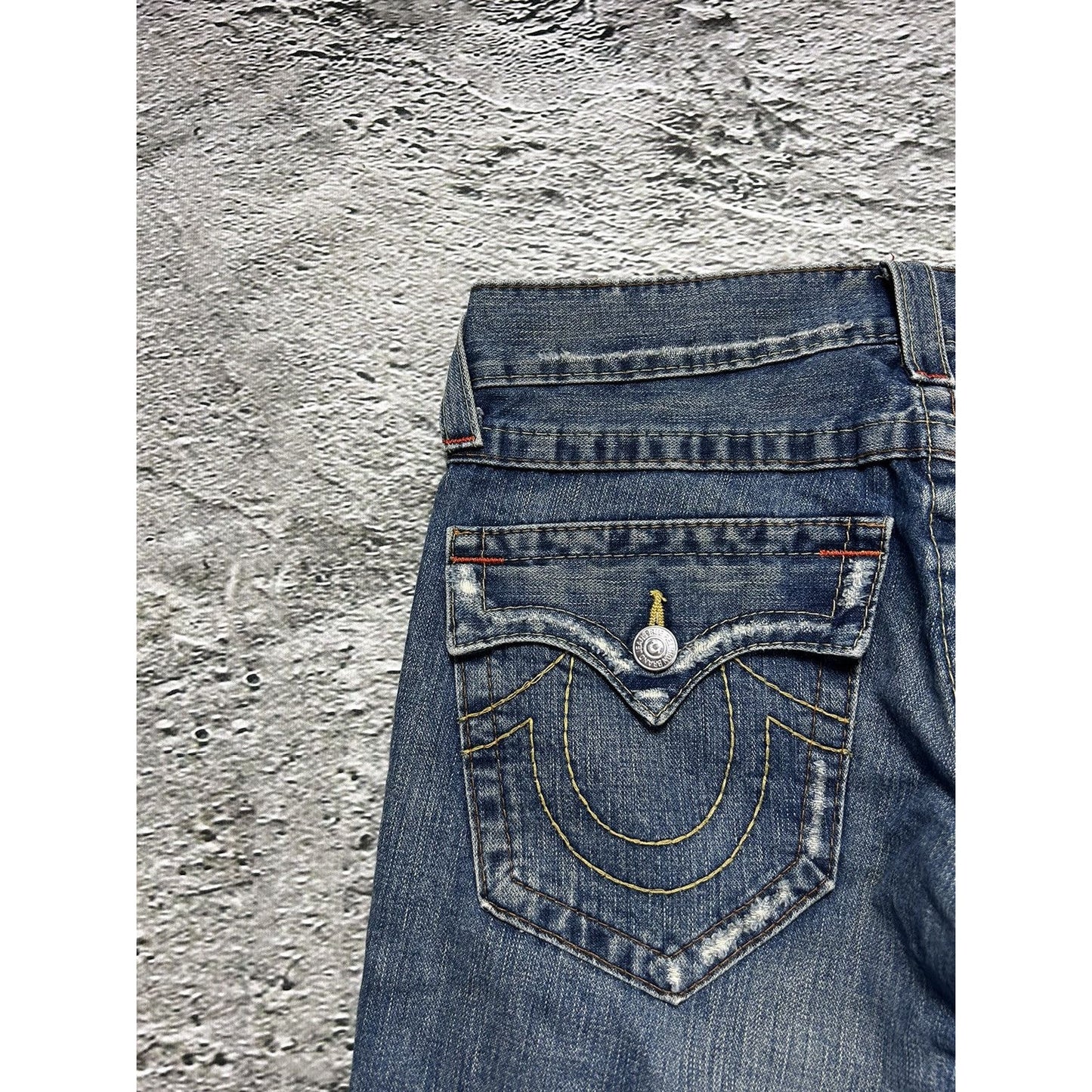 True Religion vintage jeans embroidery sunrise bootcut Y2K