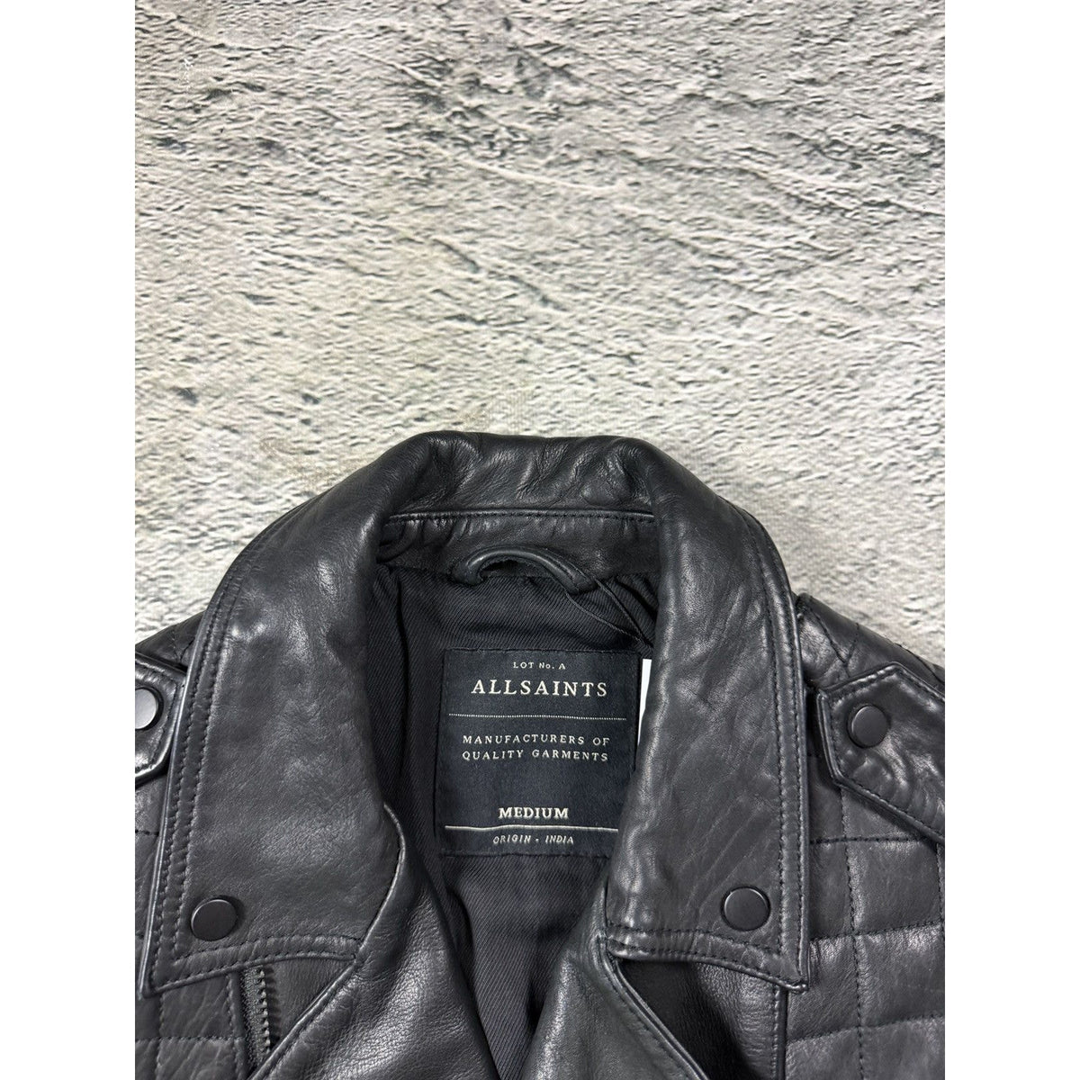 Allsaints Vintage Leather Jacket biker Avant Garde black