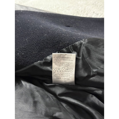 Sandro coat heavy wool black leather sleeves detachable hood