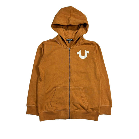 True Religion vintage orange zip hoodie big logo Y2K