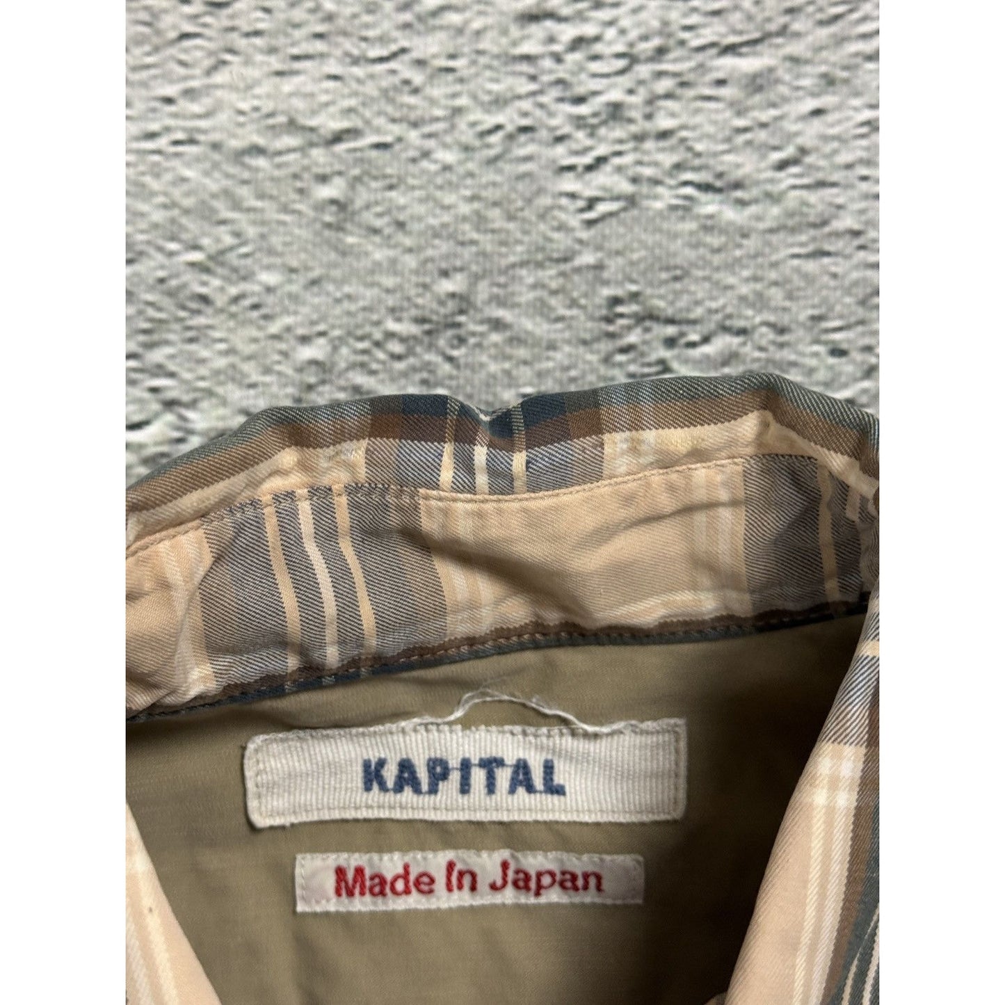 Kapital button up shirt vintage beige checkered