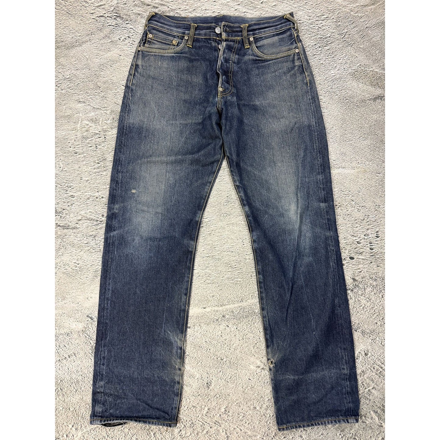 Evisu jeans silver daicock big logo selvedge denim