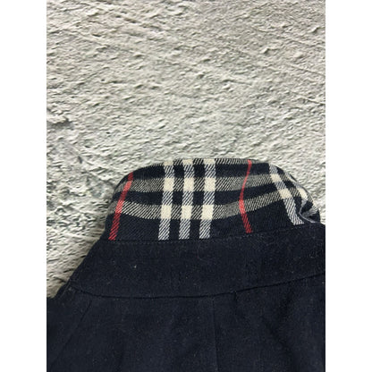 Burberrys coat navy vintage nova check Burberry wool