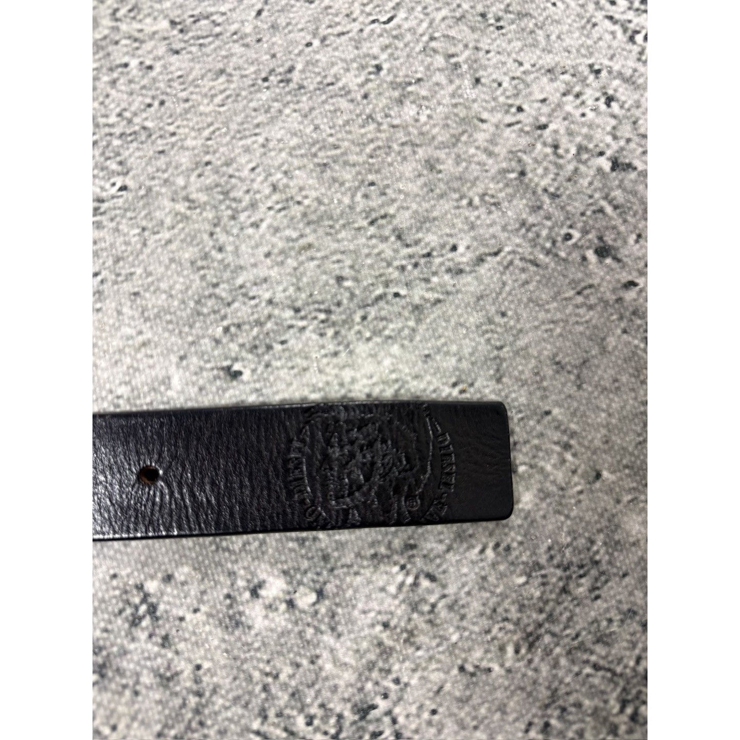 Diesel black leather belt Y2K
