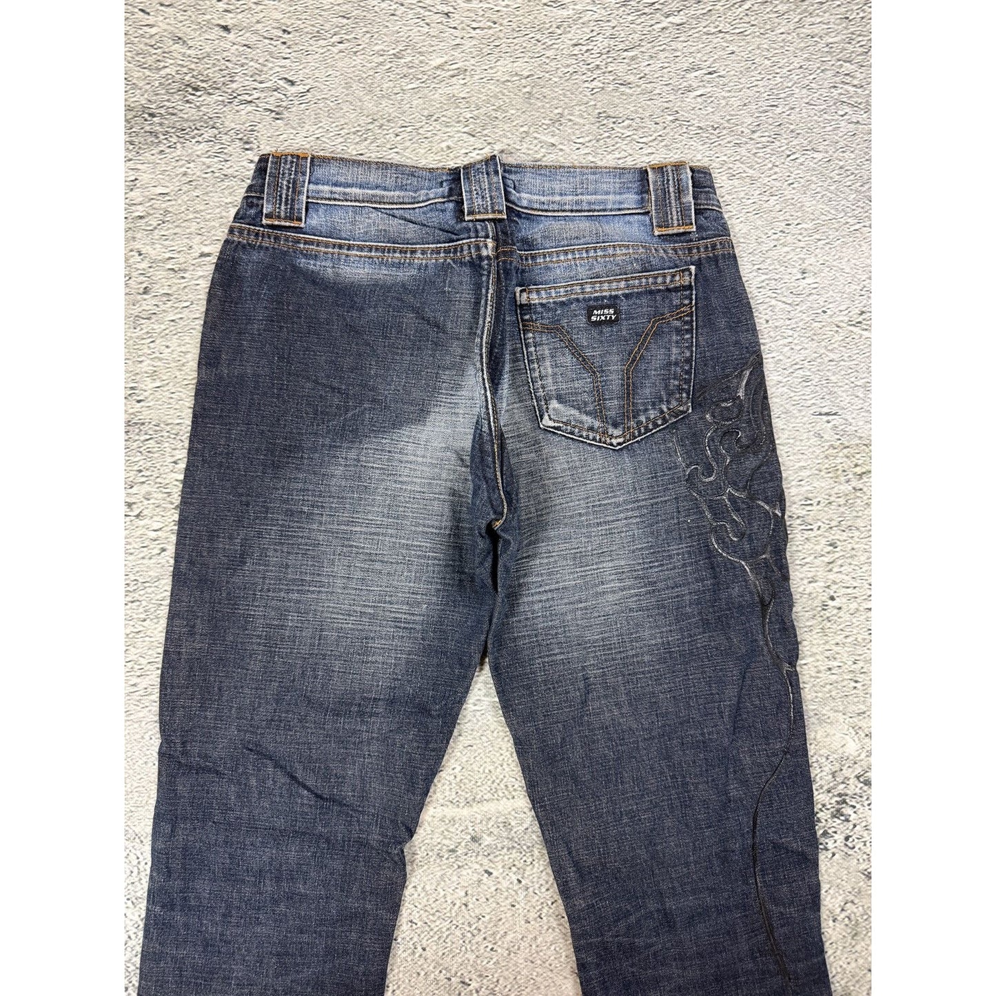 Miss Sixty Jeans flared tribal Y2K navy medusa