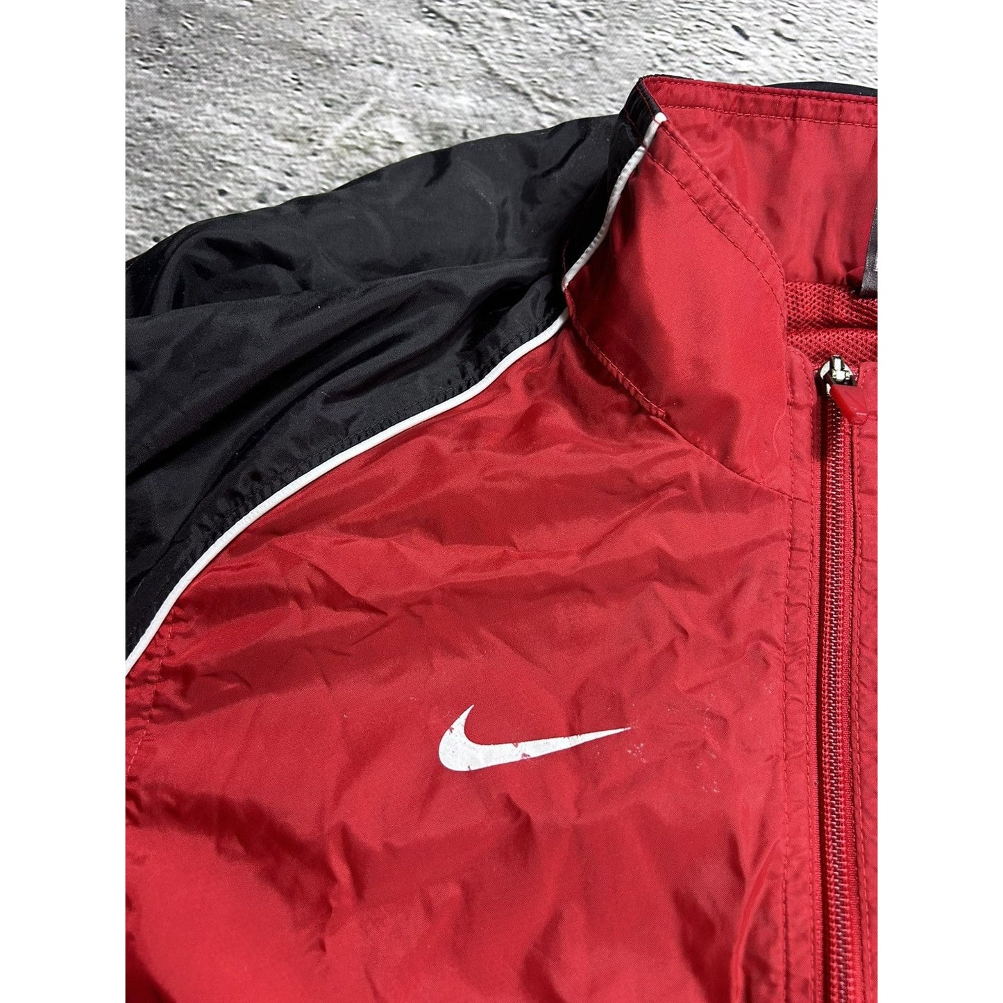 Nike vintage track suit black red pants windbreaker nylony