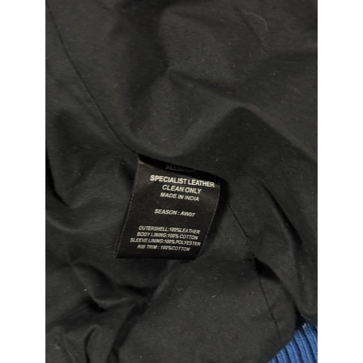 Allsaints AW07 specialist blue turqoise Leather Jacket