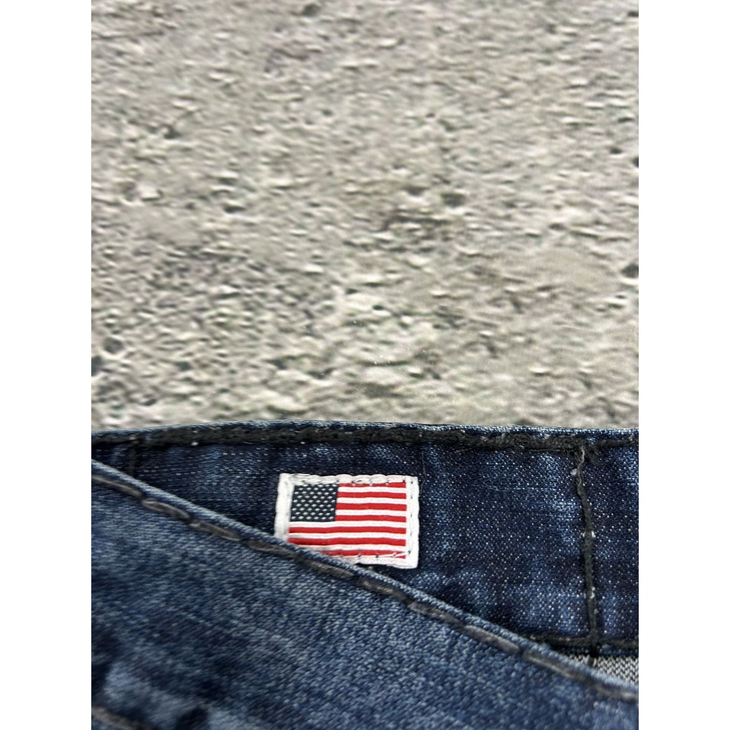 True Religion navy jeans black thick stitching Jack Big QT