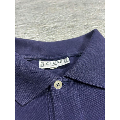 Celine vintage polo T-shirt navy small logo 90s