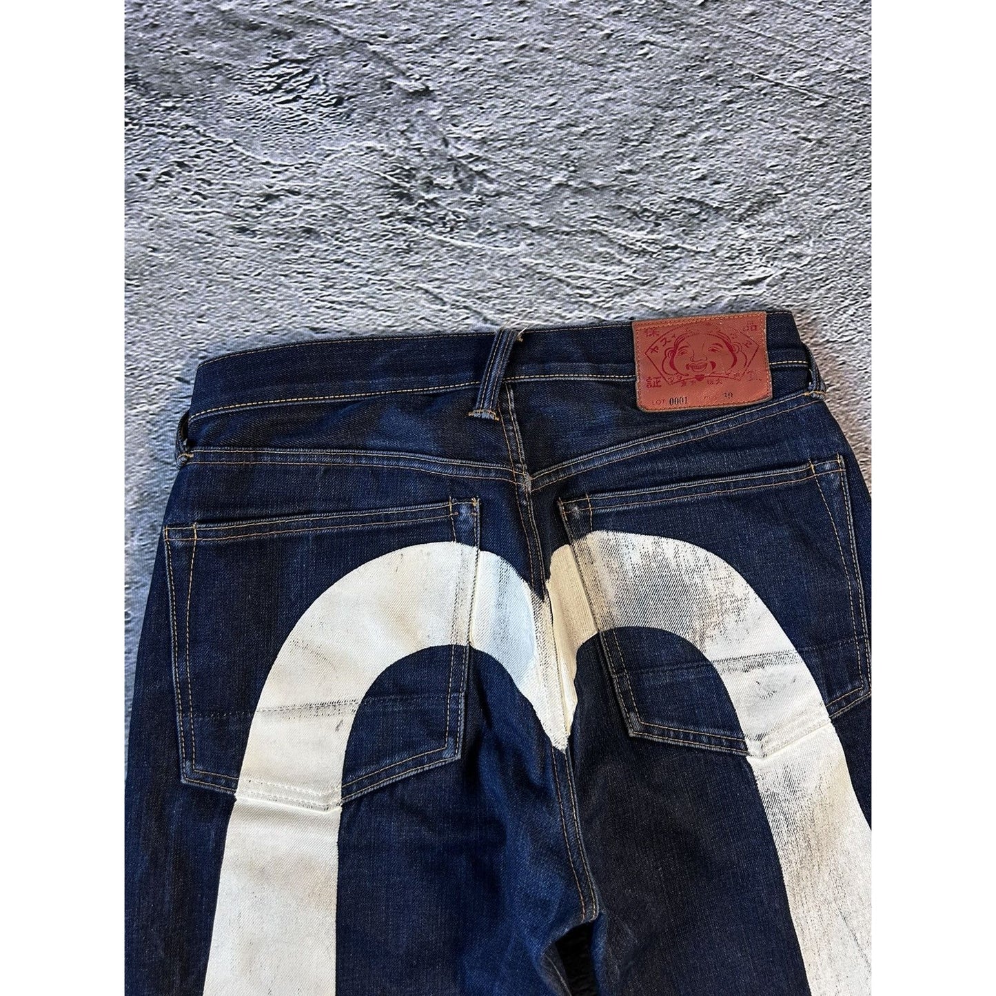 Evisu jeans daicock big logo white selvedge denim Japan