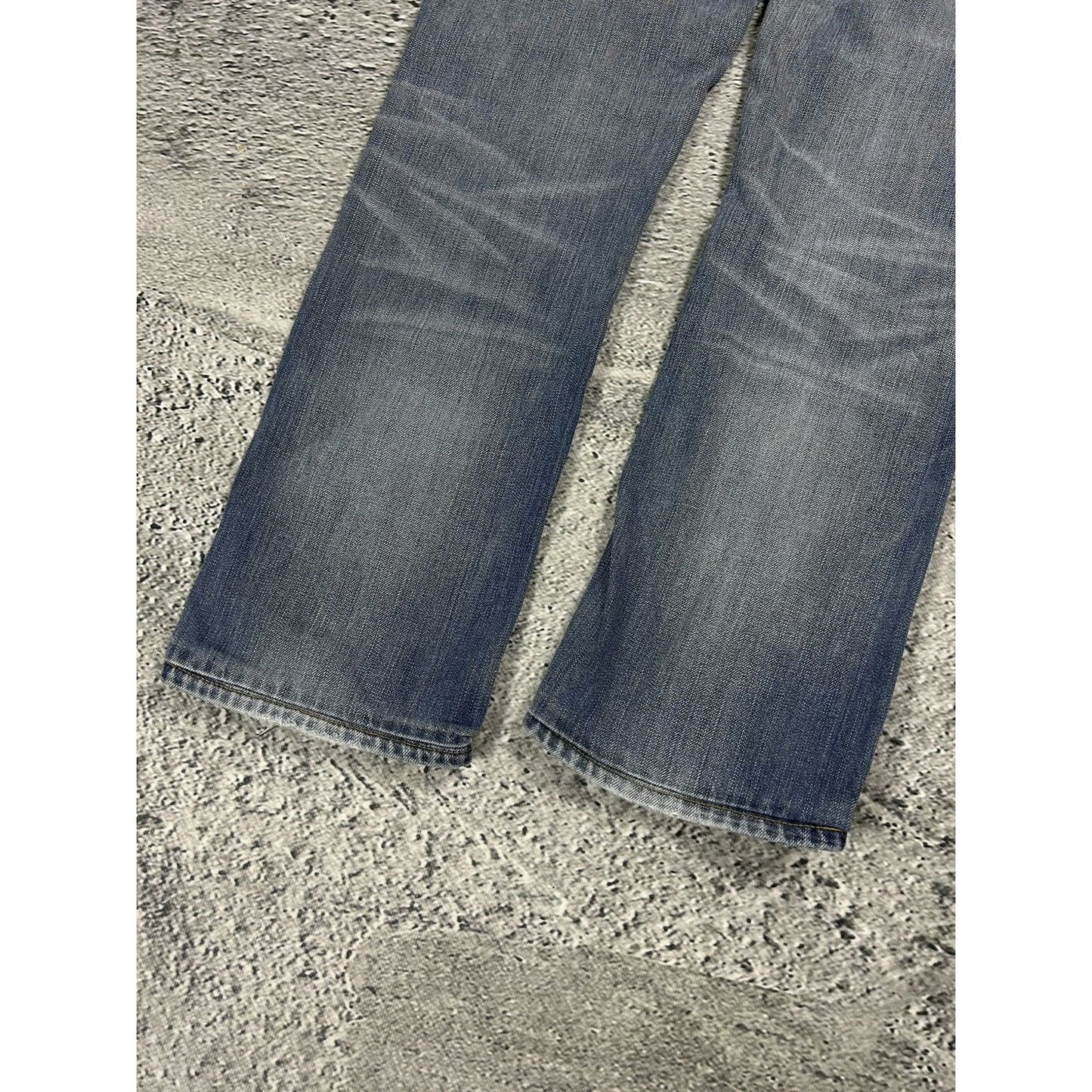 Evisu Genes jeans vintage denim baby blue white seagull Y2K