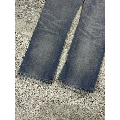 Evisu Genes jeans vintage denim baby blue white seagull Y2K