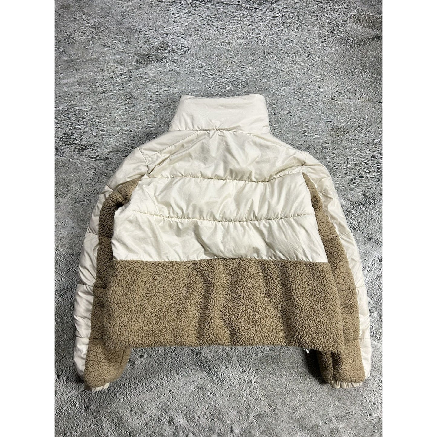 Columbia puffer jacket teddy sherpa fleece cream