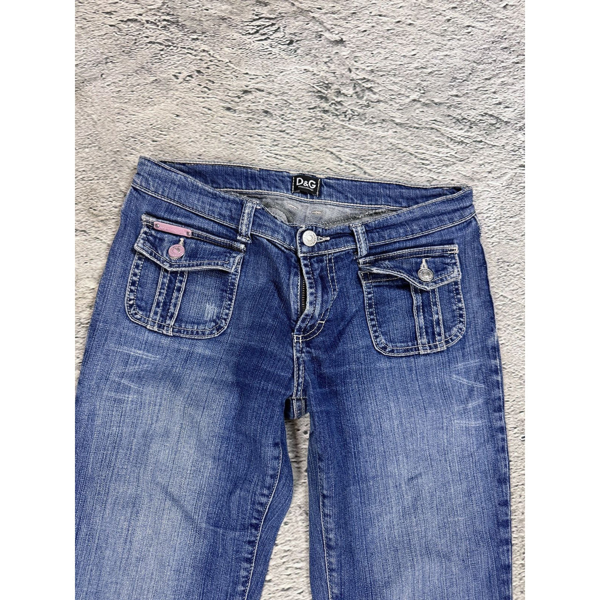 Dolce & Gabbana flared jeans painted DG Y2K