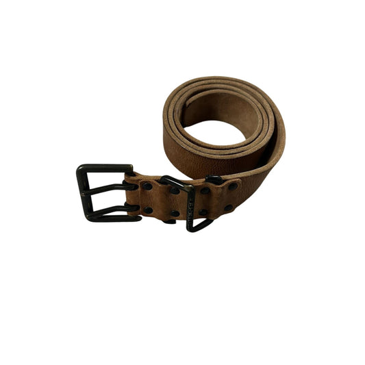Diesel belt leather big buckle brown Y2K