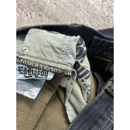 Ed Hardy Christian Audigier vintage jeans big logo pants