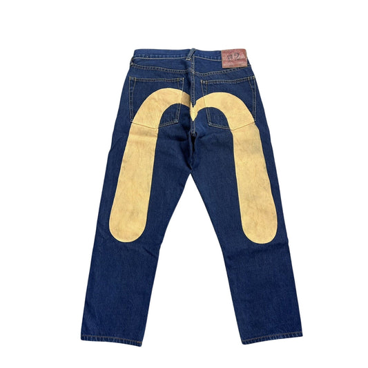 Evisu jeans daicock big logo yellow selvedge denim Japan