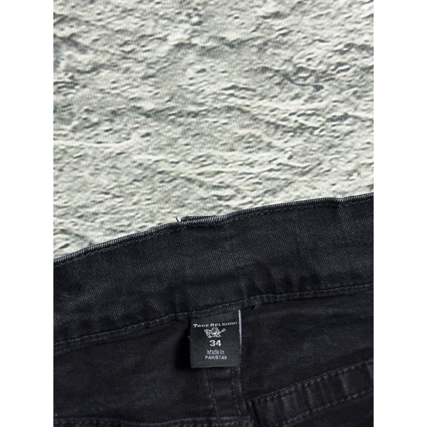 True Religion black jeans white horseshoe logo Y2K Rocco