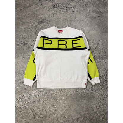 Supreme Paneled crewneck SS21 lime white