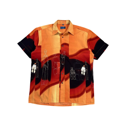 Golfers Crazy Hawaiian Shirt orange vintage Y2K