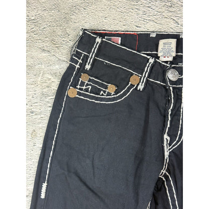 True Religion black jeans white thick stitching Y2K Logan