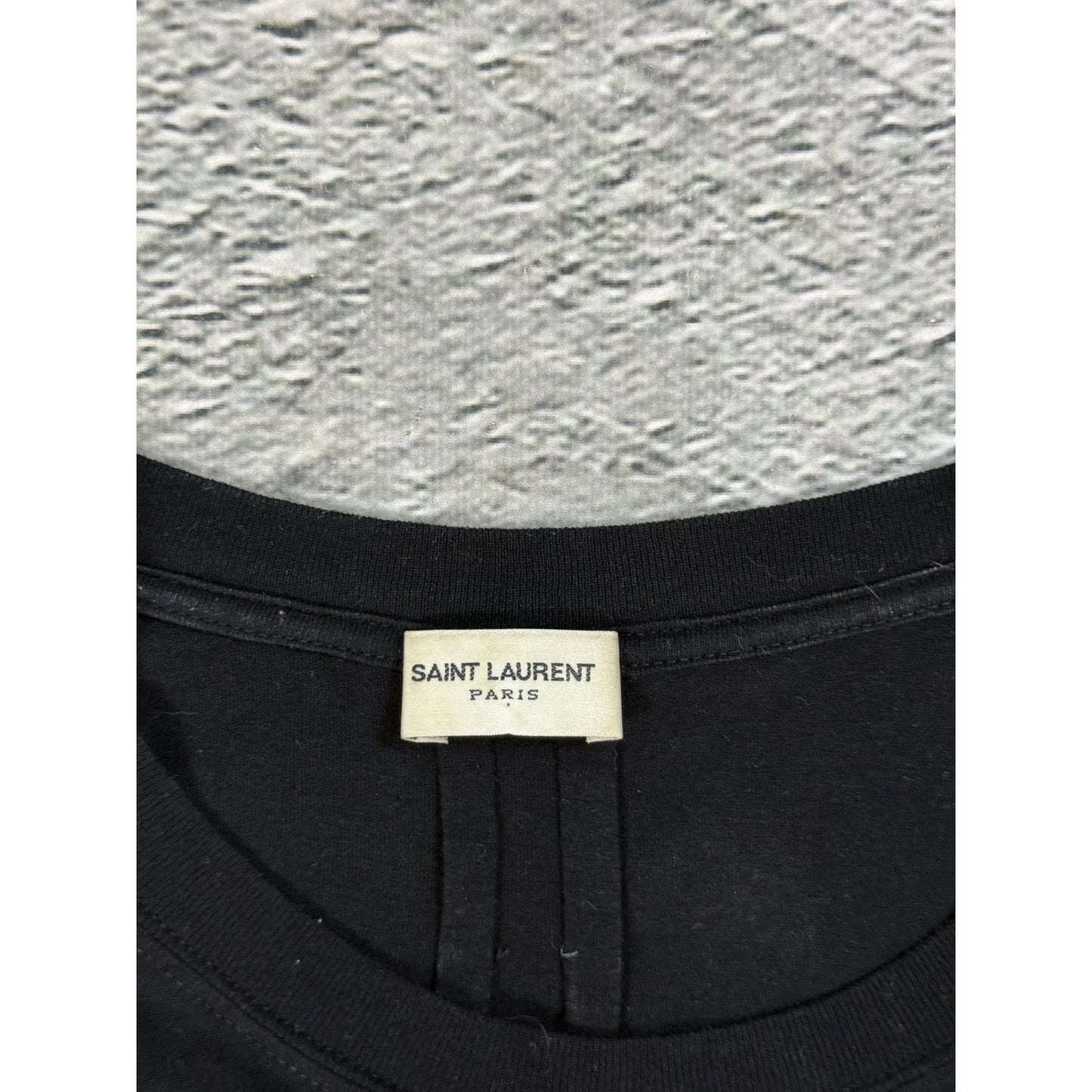 Saint Laurent Dino T-Shirt black SS17 Hedi Slimane fakemink