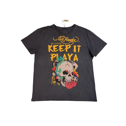 Ed Hardy Christian Audigier vintage gray t-shirt skull