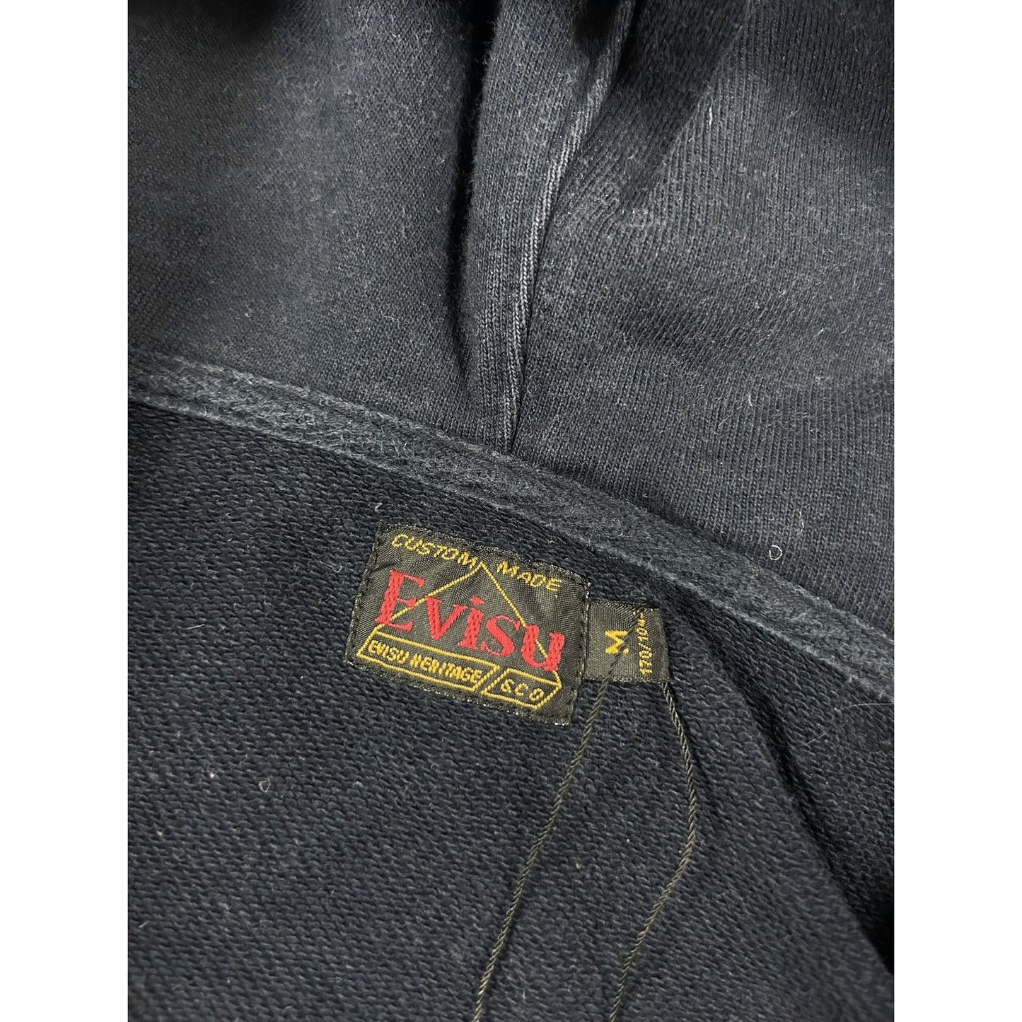 Evisu zip hoodie navy gold logo sweatshirt