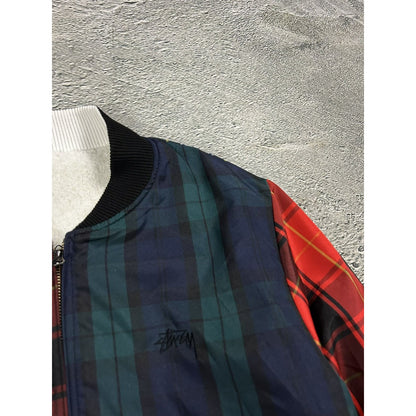 Stussy Sherpa bomber jacket reversible fleece tartan