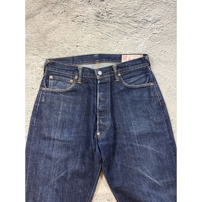 Evisu jeans white daicock big logo blue selvedge denim