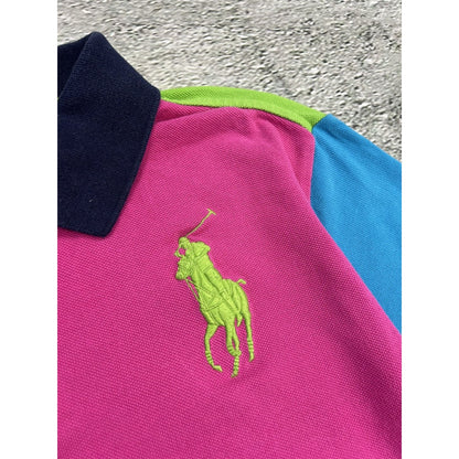 Polo Ralph Lauren vintage pink polo T-shirt big pony multicolor